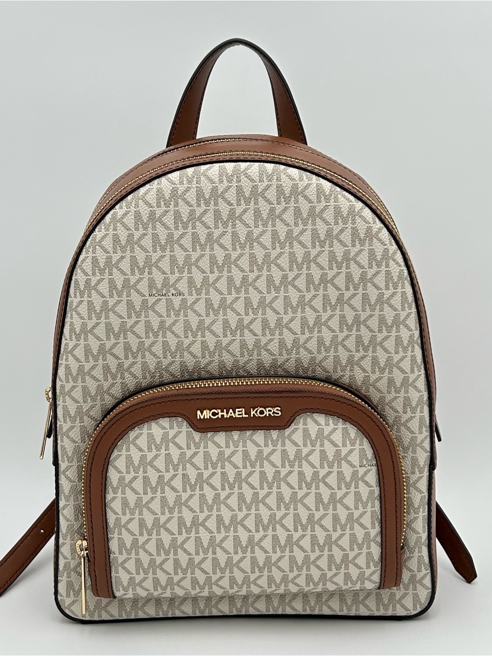 Michael Kors Brown and Tan Jaycee Medium Backpack